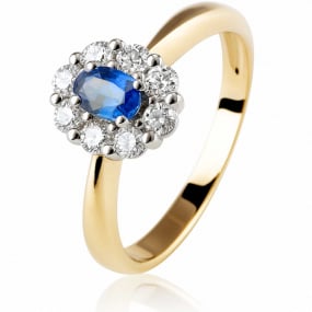 Bague saphir et diamants similaire