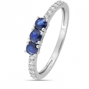 Bague Saphir et Zirconium