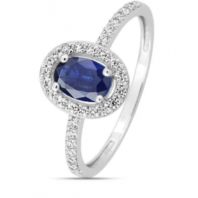 Bague Saphir et Zirconium