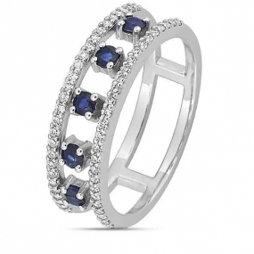 Bague Saphir et Zirconium