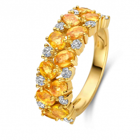 Bague Saphir jaune et Diamants