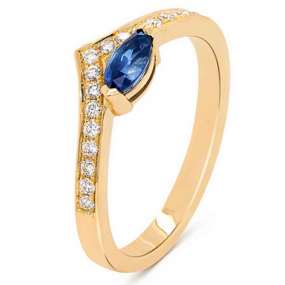Bague Saphir Navette