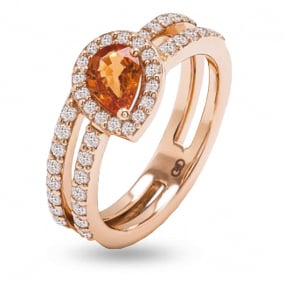 Bague Saphir Orange et Diamants similaire