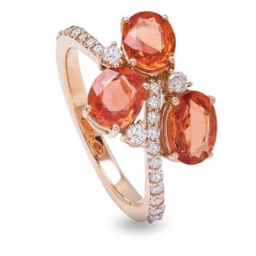 Bague Saphir Padparadscha et Diamants similaire