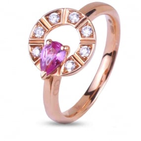 Bague Saphir Poire Orange et Diamants similaire