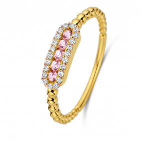 bague saphir rose et diamants en complment