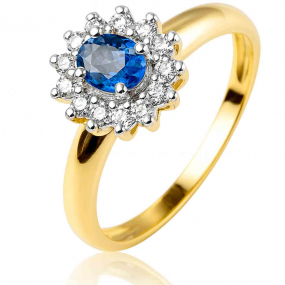 Bague saphir sertie de diamants similaire