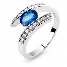 Bague saphirs et diamants similaire