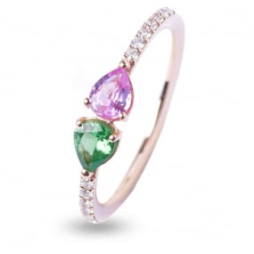 Bague Saphirs Tourmaline et Diamants similaire