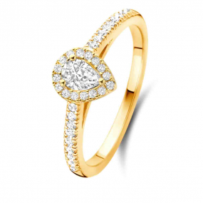 Bague solitaire Halo Beyond- 0.3 ct