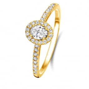 Bague solitaire Halo Beyond - 0.30 ct