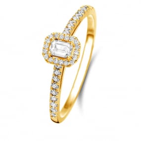 Bague solitaire Halo Beyond - 0.30 ct