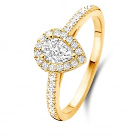 Bague solitaire Halo Beyond- 0.5 ct