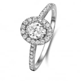 Bague solitaire Halo Beyond - 0.50 ct