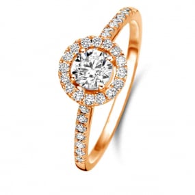 Bague solitaire Halo Beyond - 0.50 ct