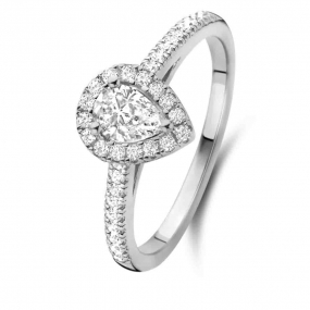 Bague solitaire Halo Beyond- 0.50 ct Diamant de Laboratoire
