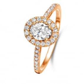 Bague solitaire Halo Beyond - 0.70 ct