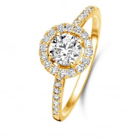 Bague solitaire Halo Beyond - 0.70 ct