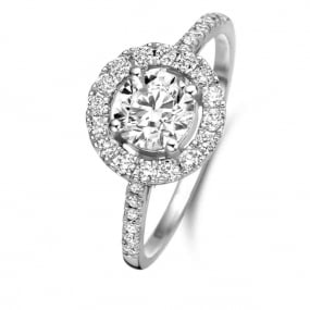 Bague solitaire Halo Beyond - 1.5 ct