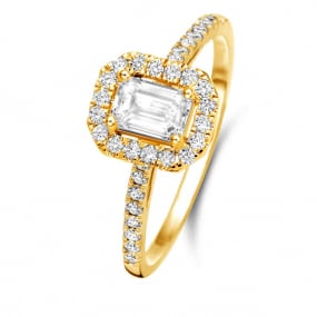 Bague solitaire Halo Beyond - 1 ct