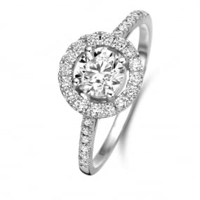 Bague solitaire Halo Beyond - 1 ct