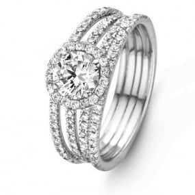 Bague solitaire Multiband - 0.8 ct
