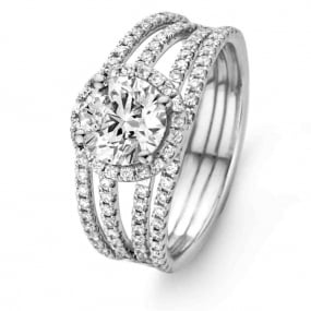 Bague solitaire Multiband - 1.5 ct