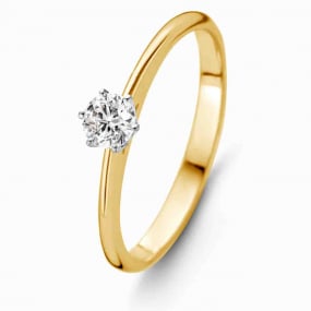 Bague solitaire signature -  0.18 carat 