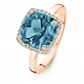 Bague Topaze London Blue et Diamants One