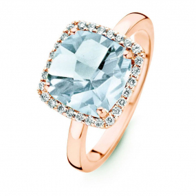 Bague Topaze Sky Blue et Diamants One
