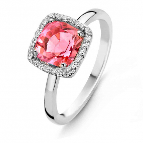 Bague Tourmaline Rose et Diamants One