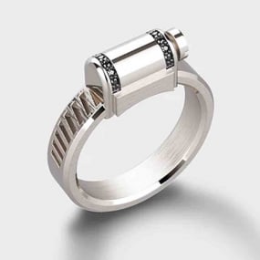 Bague Unknow Love Affair - Argent Serti-Partiel Diamants Noirs