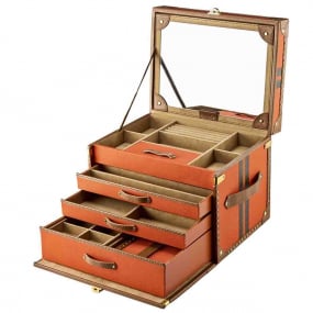 Bote  Bijoux de Voyage Wolf 1834 - Ida Trunk Jewellery Box - Orange