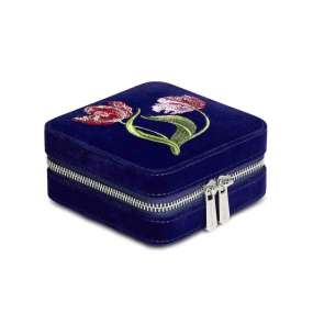 Bote  Bijoux de Voyage Wolf 1834 - Royal Asscher Square Jewellery Zip Case - Blue