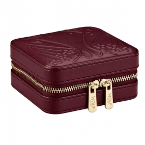 Bo�te � Bijoux de Voyage Wolf 1834 - Wolf X Liberty Small Travel Jewellery Zip Case - Bordeau