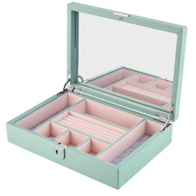 Bo�te � Bijoux Wolf 1834 - Wolf X Liberty medium Jewelry Box - Vert Pastel