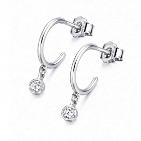Boucle d'oreille cr�ole Diamant pendante
