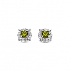 Boucles d'oreille argent - oxydes vert - similaire