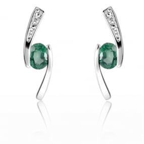 Boucles d'oreilles meraudes