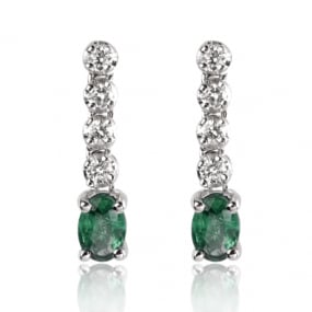 Boucle d'oreille meraude en complment