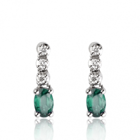 Boucle d'oreille meraude en complment
