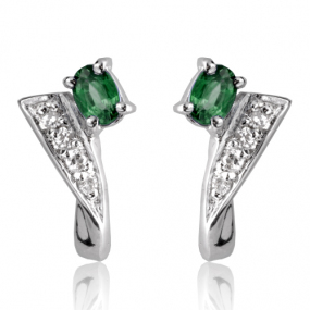 Boucles d'oreilles meraudes en complment