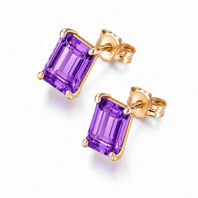 Boucles d'oreilles Am�thyste et Or