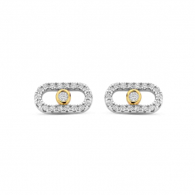 Boucles d'oreilles argent bicolore- Naiomy