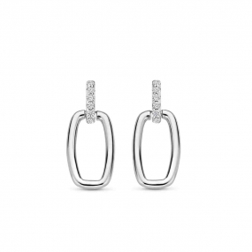 Boucles d'oreilles argent carr ouvert + en complment