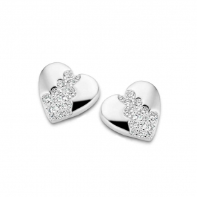 Boucles d'oreilles Argent coeur avec en complment