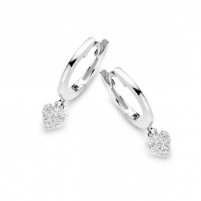 Boucles d'oreilles Argent coeurs serties similaire