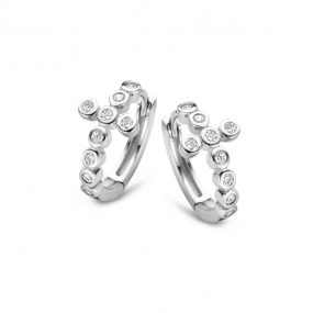 Boucles d'oreilles Argent croix serties en complment