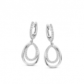 Boucles d'oreilles argent ovale ouvert en complment