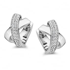 Boucles d'oreilles argent pavage similaire